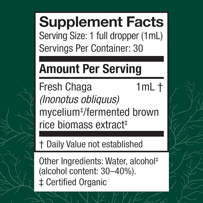 Host Defense Chaga Extract - Immune System Support Supplement - Chaga Mushroom for Antioxidant Activity Support - Liquid Dietary Mushroom Supplement - 1 fl oz (30 Servings)*