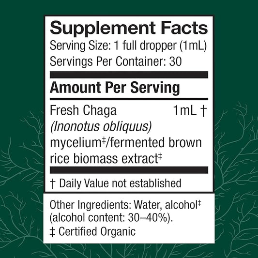 Host Defense Chaga Extract - Immune System Support Supplement - Chaga Mushroom for Antioxidant Activity Support - Liquid Dietary Mushroom Supplement - 1 fl oz (30 Servings)*
