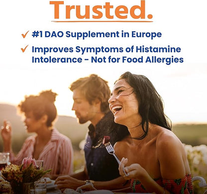 HISTAsolv Extra Strength DAO Enzyme Supplement for Histamine Food Intolerance - Eases Digestive Discomfort - Patented Tech - Made in Austria - 60 Pack