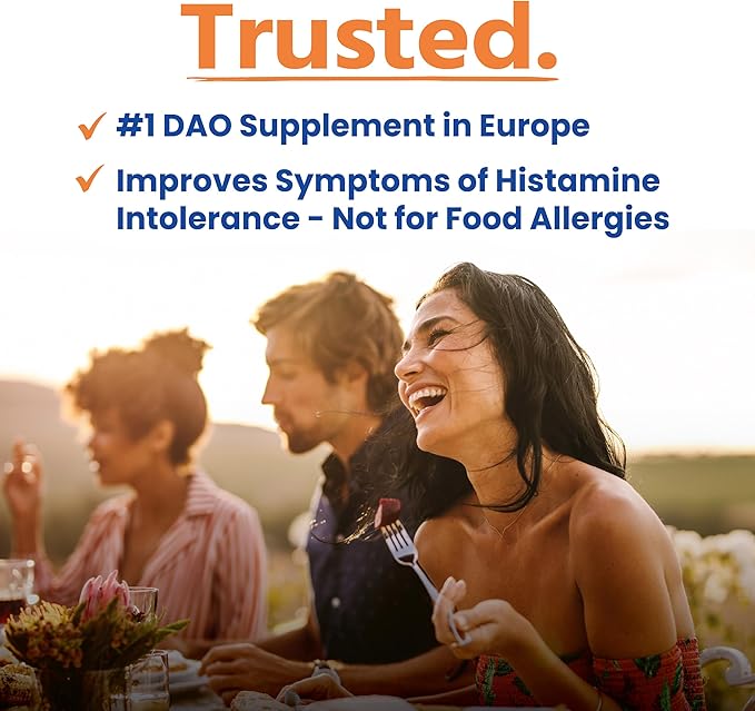 HISTAsolv Extra Strength DAO Enzyme Supplement for Histamine Food Intolerance - Eases Digestive Discomfort - Patented Tech - Made in Austria - 30 Pack