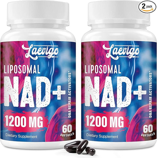 Liposomal NAD+ Supplement 1200mg High Absorption, Cellular Energy & Mitochondrial Support, NAD Plus for Longevity & Vitality, Anti-Aging Formula, 120 Softgels