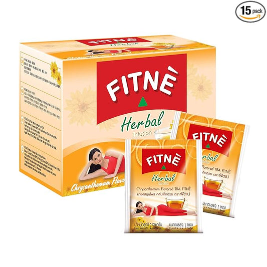 FITNE Chrysanthemum Herbal Tea Senna Infusion Smooth Mild Soothing Beverage Natural Gentle Detox Cleanse No Calories Caffeine Free, 15 Tea Bags