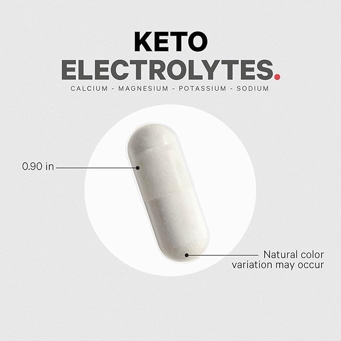 Codeage Keto Electrolytes Supplement – Vegan Electrolyte Tablets w Magnesium, Potassium, Calcium & Salt - Electrolyte Powder Salt Pills & Drink Hydration Supplements - Non-GMO Keto Diet - 180 Capsules