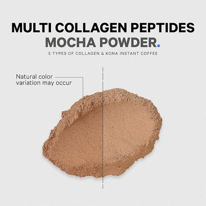 Codeage Multi Collagen Peptides Protein Powder - Chocolate Mocha Instant Coffee - Gourmet Knoa Coffee Drink & Shake - Collagen Type I, II, III, V & X - Grass-Fed, Hydrolyzed, Non-GMO - 14.39oz