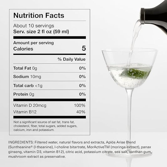 Aplós ARISE Non-Alcoholic Adaptogen-Infused Beverage, Tequila Style Alternative, Formulated to Elevate Mood, 19.4oz (575ml)