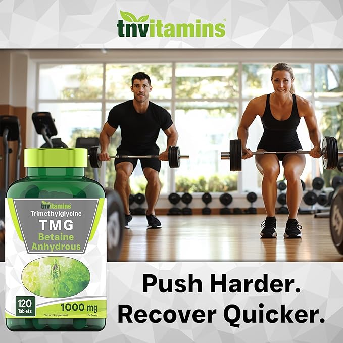 TMG Supplement 1000mg (Betaine Anhydrous) 120 Tablets | Better Than Betaine HCL* | Homocysteine Support* | Trimethylglycine | Non-GMO, Made in The USA!