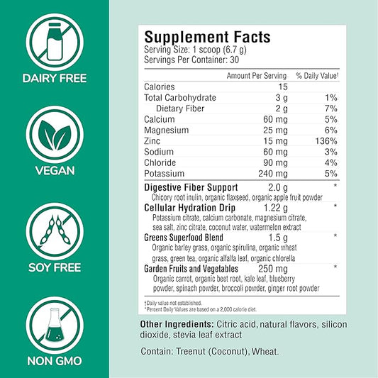 COUNTRY FARMS Refreshers, Super Greens and Electrolytes, Essential Minerals and Superfoods, Hydration Support, Promotes Natural Energy, with Fiber, Mint Mojito, 30 Servings