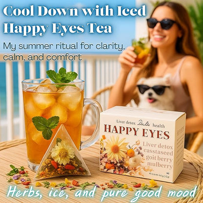 2 Pack of Dr. Lu’s Happy Eyes Tea | 100% Natural Eyebright Tea for Liver Cleanse | Liver Detox tea for Eye Health Made in US