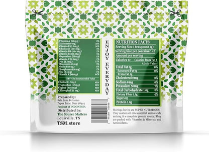 Superfood Moringa Powder – Fresh Dried Organic Moringa Leaf from Indonesia – Nutritious Greens & Complete Plant Protein – Certified USDA Organic – 170g Pouch, 42 Servings (10 Pack)
