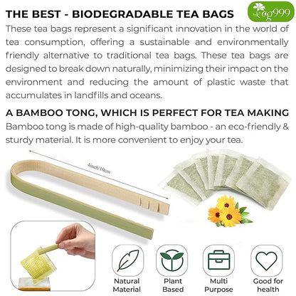 TOG999, Premium 30 Moringa Leaf Tea Bags, 100% Natural & Pure from Moringa Leaves. Loose Leaf Moringa Herbal Tea. Moringa Leaf Tea. No Sugar, No Caffeine, No Gluten, Vegan.
