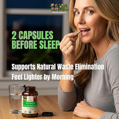 Natural Stool Softener - Safe for Daily Use, Postpartum, Pregnancy | Ultra Gut Daily Colon Cleanse, Constipation Relief for Adult and Senior Women & Men | 60 Herbal Laxative Pills | Sana Herbal