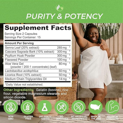 THE ENCLARE NUTRITION Colon Cleanse 15 Day Gut Cleanse Pills. Colon Cleanser for Women & Men. Psyllium, Probiotic Laxatives for Constipation, Bloating Relief, Detox Cleanse for Weight Loss Support (1)