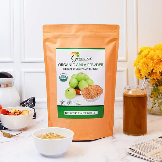 Organic Amla Powder (Amalaki/Indian Gooseberry) - 35.2 Ounce / 2.2 lb - Rich in Vitamin C, USDA Organic, Lab Tested for Purity, Rich in ORAC value