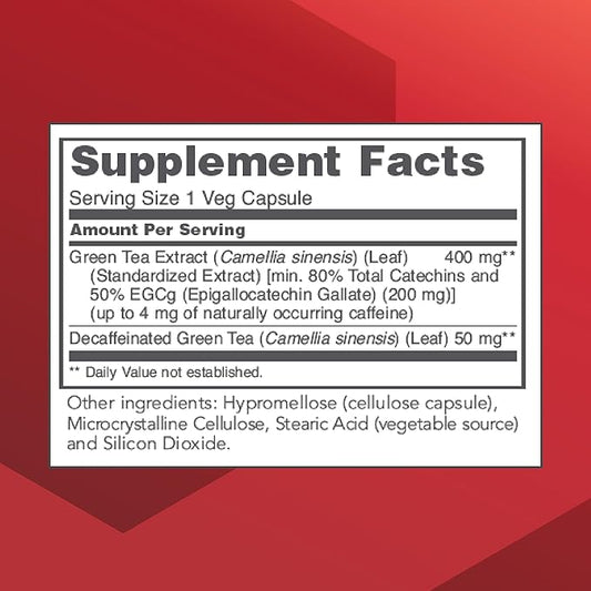 Protocol EGCg 200 mg - 200 mg EGCg Green Tea Extract - Phytonutrients & Polyphenols Supplement* - Kosher & Vegan - 90 Veg Capsules