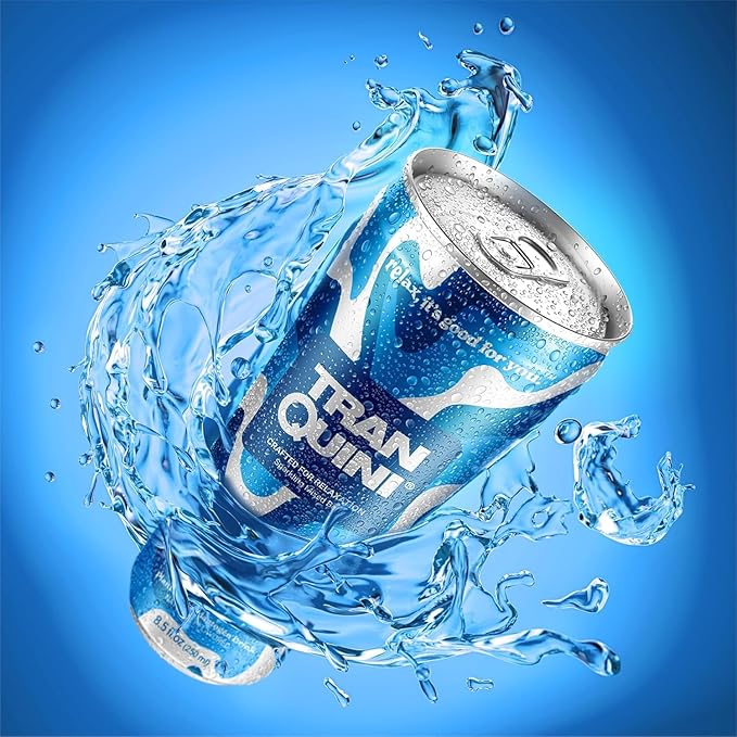 Tranquini Calming Drink With Herbal Adaptogens | Sparkling Water Stress Relief Beverage | Sugar Free, Non Alcoholic, Gluten Free, Vegan - 250ml Mixed Berry (12 cans)