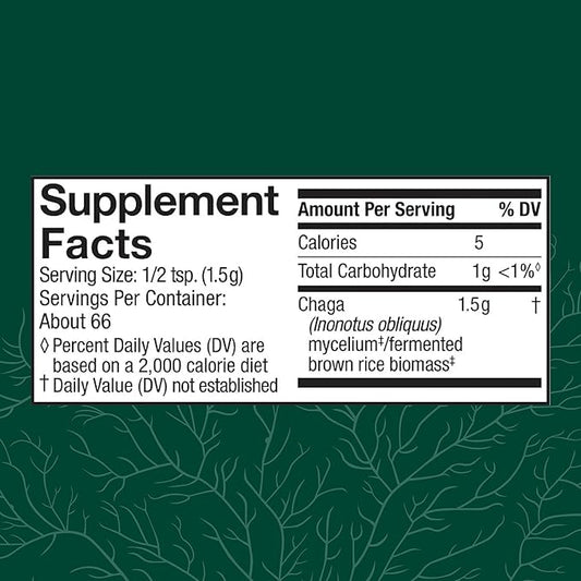 Host Defense Chaga Powder - Immune System Support Supplement - Chaga Mushroom Powder for Antioxidant Activity Support - Dietary Mushroom Supplement - 3.5 oz (66 Servings)*