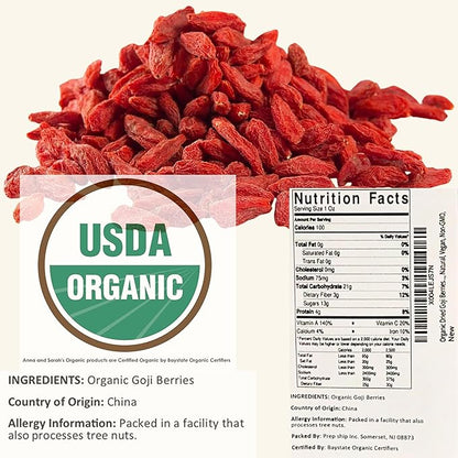 Anna and Sarah Organic Dried Goji Berries 3 Lbs in Resealable Bag