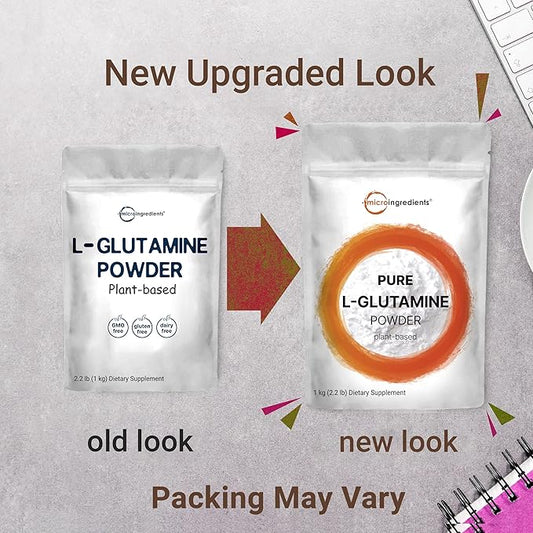 L Glutamine Powder Gut Health, 1Kg, 100% Pure, Free Form - Unflavored- Vegan Friendly, No Filler, No additives, Supports Muscle Recovery, Post Workout | Non-GMO & Gluten-Free