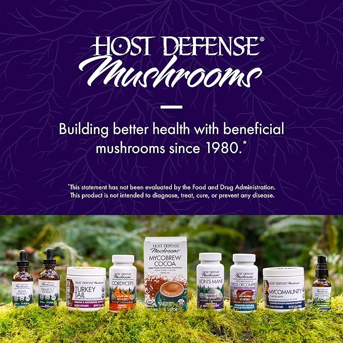 Host Defense Lion's Mane Powder - Brain Health Support Supplement - Mushroom Supplement to Support Focus & Memory Function - Immune & Nervous System Support Supplement - 7 oz (133 Servings)*