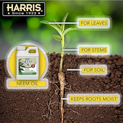 HARRIS Neem Oil Cold Pressed Water Soluble Concentrate, Makes 12 Gallons