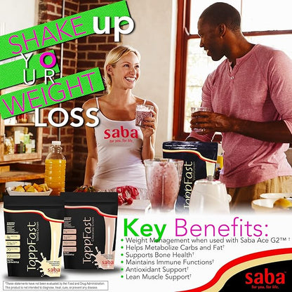 Saba ToppFast™ Nutritional Shake -Scientific Blend of proteins, Herbs, Vitamins, Minerals, & Antioxidants -30 Servings