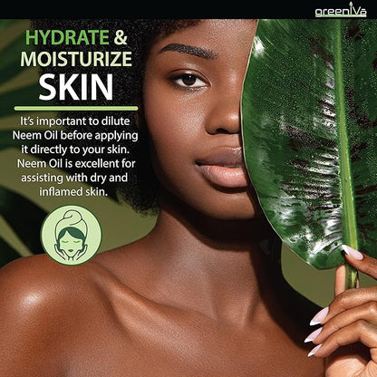 GreenIVe 100% Organically Grown Neem Oil, Cold-Pressed Virgin, Pure & Natural, 32 oz - Ideal for Gardening, Skin Care, Hair Care & Pet Care