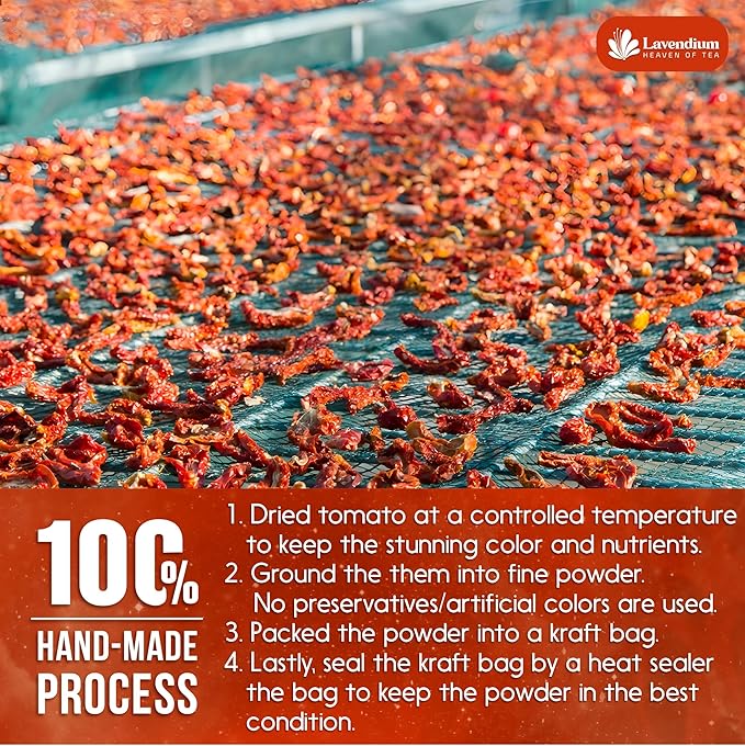 Lavendium, Premium 1.56 lbs (25oz) Tomato Powder – 100% Pure Dehydrated Tomato – Non-GMO, Vegan, Gluten-Free, No Additives – Rich Color & Flavor – Great for Cooking, Seasoning, Sauces & More