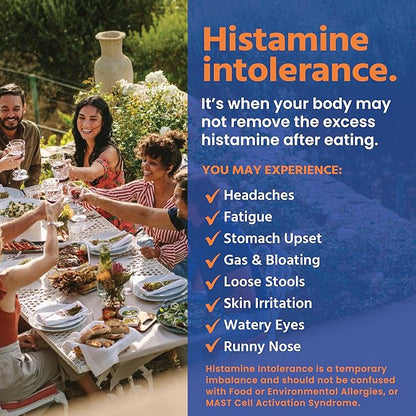 HISTAsolv Extra Strength DAO Enzyme Supplement for Histamine Food Intolerance - Eases Digestive Discomfort - Patented Tech - Made in Austria - 30 Pack