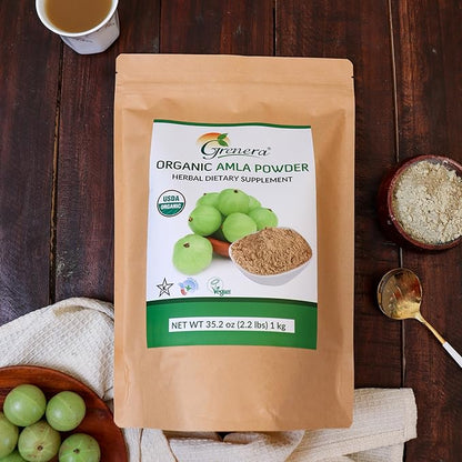 Organic Amla Powder (Amalaki/Indian Gooseberry) - 35.2 Ounce / 2.2 lb - Rich in Vitamin C, USDA Organic, Lab Tested for Purity, Rich in ORAC value