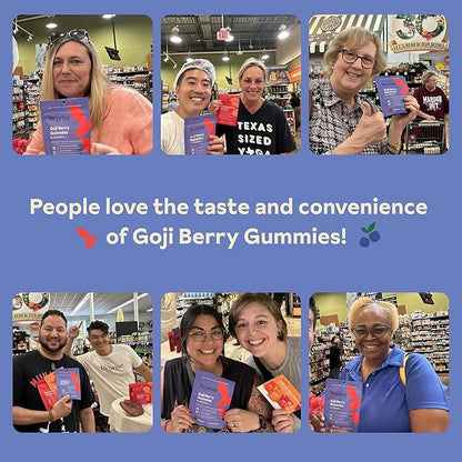Reprise Goji Berry Superfood Gummies - All-Natural Antioxidant, Digestion, 240 mg Full-Potency, Low-Sugar, Vegan, 45 Blueberry Flavored Gummies